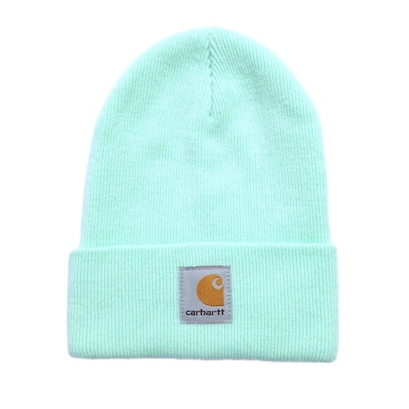 Carhartt Beanie Toddler Mint Green Knit Winter Hat Snow Ski Playground - Picture 1 of 4